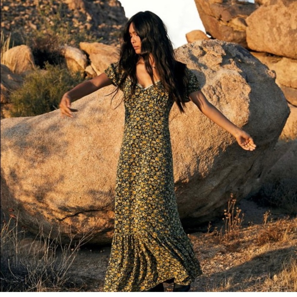 Urban Outfitters Floral Puff Sleeve Maxi Dress